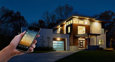 Casa com iluminação Inteligente 